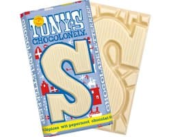 Tony's Chocolonely - Chocoladeletter - Wit Pepernoot - Sinterklaas - Schoencadeautjes - Sint Cadeau - 180 Gram - Fairtrade Belgische Chocola