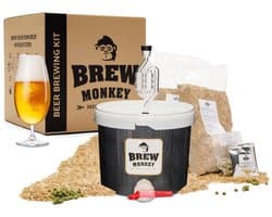 Brew Monkey Basis Blond - Bierbrouwpakket - Zelf Bier Brouwen Bierpakket - Gadgets Mannen - Vaderdagcadeau - Verjaardagscadeau voor Mannen - Origineel bier Cadeau - Verjaardag cadeau