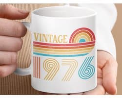 Mok Vintage 1976 Mok, Retro Verjaardagscadeau Idee, 70s Stijl Mok, Gepersonaliseerde Mok, Geboortejaar Geschenk, Verjaardagscadeau voor Hem