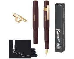 Kaweco - CLASSIC SPORT - VULPEN - Fountain Pen - Burgundy - Medium - Oktogonal Clip Vergoldet - Doosje Vullingen