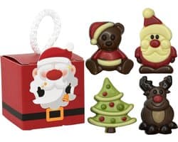 Kerstman hanger met luxe chocolaatjes 4 stuks - Kerst - Luxe Chocolade - Chocola - kerstboom - Gingerbread house - Sneeuwpop