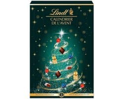 Lindt Chocolade Adventskalender Kerstboom 221 gram - 24 premium gemengde chocolade - Aftellen tot Kerst - Pure chocolade, Melkchocolde & Witte Chocolade - Chocolade Kerst cadeau