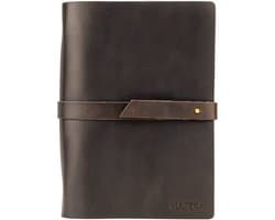 Vultera MARCO- Notitieboek - A5 - Leer - Gelinieerd - Hervulbaar - Dark Coffee