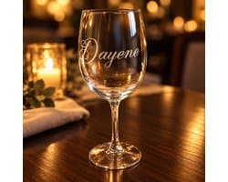 Wijnglas met naam- Gepersonaliseerde rode Wijnglazen- Gegraveerd Wijnglas Rood- Geschenk met tekst