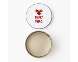 Hacebo® - Kerst merry xmas strik en hulst koektrommel rond - Kerstmis - Kerst beker - koekblik – koektrommels – bewaarblik - snoeptrommel - winter - kerst - christmas - kerst cadeau - koek trommel - Ø 15 CM