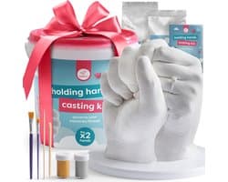 Chuckle – 3D Gipsafdruk Set - Handafdrukset - Handgietset voor Koppels en Familie met Goudverf - Eenvoudig te Gebruiken - Uniek Cadeau en Souvenir voor Jubilea - Verjaardagen en Kerstmis