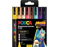 Uni Posca Markers PC3M Set 8 Stuk Manga Hero