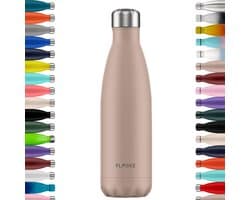 FLASKE Original Drinkfles 500 ml - Geïsoleerde RVS Waterfles - BPA-vrij - 12u Warm & 24u Koud - Geschikt als Thermosfles en Thermoskan - Water Bottle Stainless Steel - Cloud