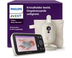Philips Avent Video babyfoon - Tot 60 uur batterijduur - Nachtzicht en Witte ruis - DEKRA-gecertificeerd - Inclusief Reistas - zonder wifi - SCD871/26