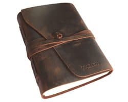 Vintage Leren Notitieboek - 300 Blanco Pagina's - Leer - Geschikt als schetsboek, planner of notitieboek - Journal - Notebook