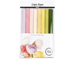 Creativ Company Crepepapier 8 Pastelkleuren Crêpe-verhouding: 180-200%, 25x60 cm