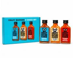 Crazy Bastard Caribbean Box – Hot Sauce Cadeauset – 3 set – 3x100ml – Tropische Pittige Sauzen
