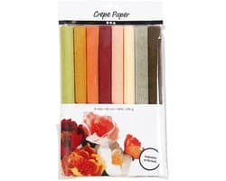 Creativ Company Crepepapier 8 Natuurkleuren Crêpe-verhouding: 180-200%, 25x60 cm