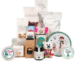 Kerstpakket Witte Kerst - foodpakket met ontbijt en snacks - 13-Delig Eindejaarscadeau