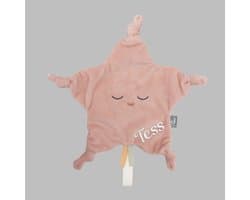 Speendoekje Little Star Roze met naam - baby - kraamcadeau - Knuffeldoekje - gepersonaliseerd - geborduurd