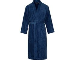 Kimono badstof katoen – lang model – unisex – badjas dames – badjas heren – 100% katoen - sauna – donkerblauw – XXL/XXXL